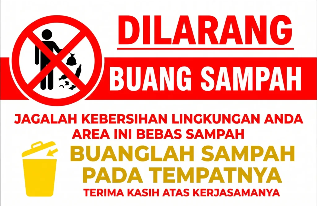 Banner Dilarang Membuang Sampah - Ben Multimedia