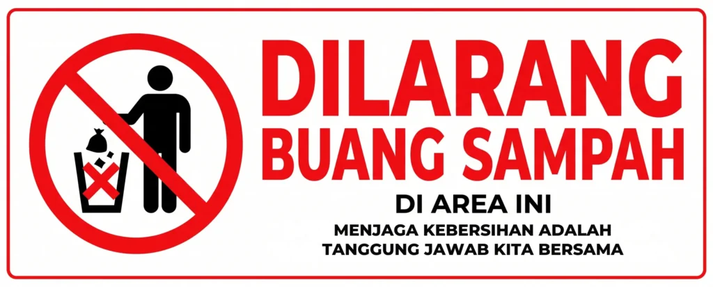 Spanduk Dilarang Buang Sampah Disini - Ben Multimedia