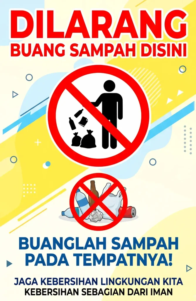 Banner Dilarang Buang Sampah Disini - Ben Multimedia