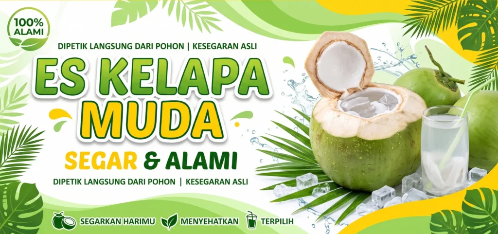 Background Banner Es Kelapa Muda - Ben Multimedia