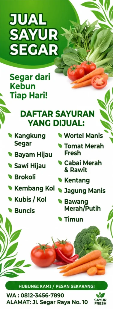 Contoh Spanduk Jual Sayur - Ben Multimedia