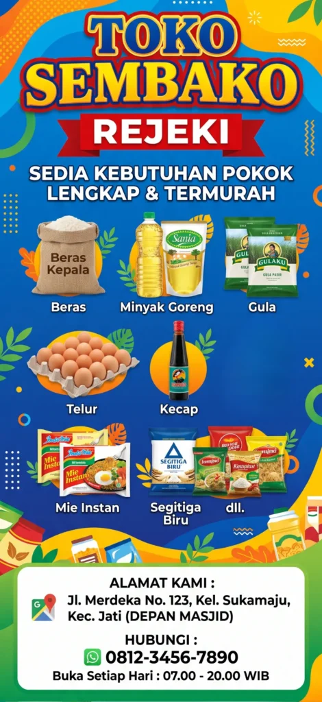 Spanduk Warung Sembako - Ben Multimedia