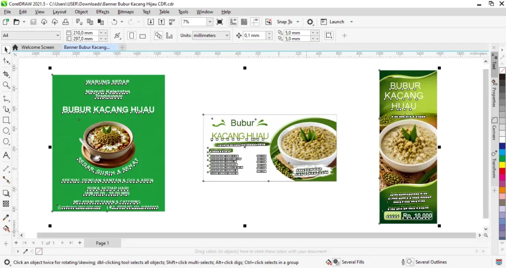 3 Banner Bubur Kacang Hijau Minimalis untuk Usaha Kuliner 5 Banner Bubur Kacang Hijau CDR - Ben Multimedia