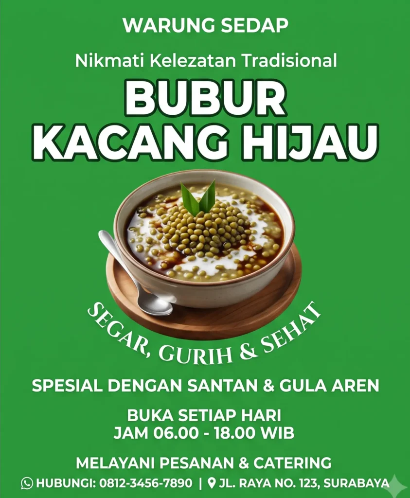3 Banner Bubur Kacang Hijau Minimalis untuk Usaha Kuliner 2 Banner Bubur Kacang Ijo - Ben Multimedia