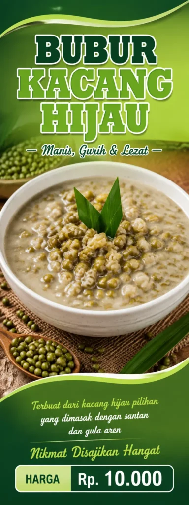 3 Banner Bubur Kacang Hijau Minimalis untuk Usaha Kuliner 3 Spanduk Bubur Kacang Ijo - Ben Multimedia