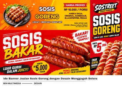 Banner Jualan Sosis Goreng