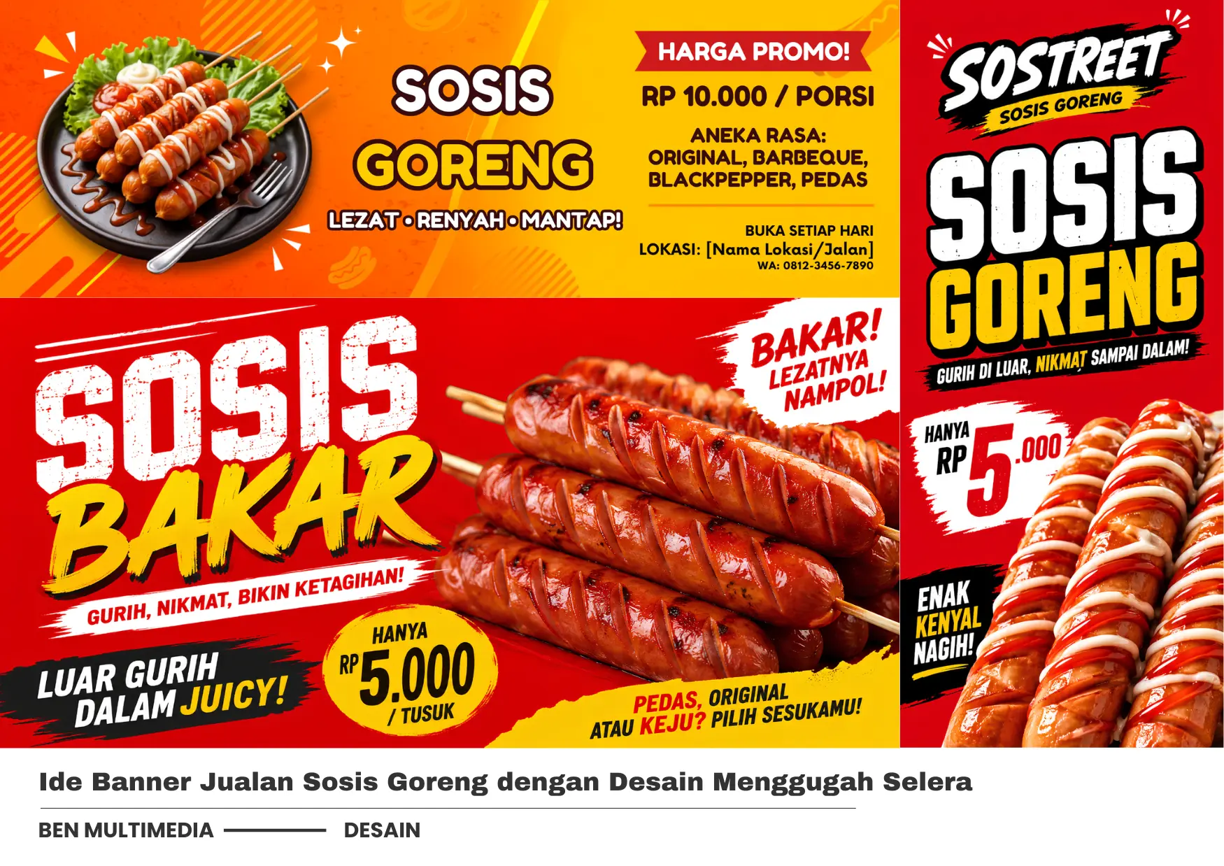 Banner Jualan Sosis Goreng