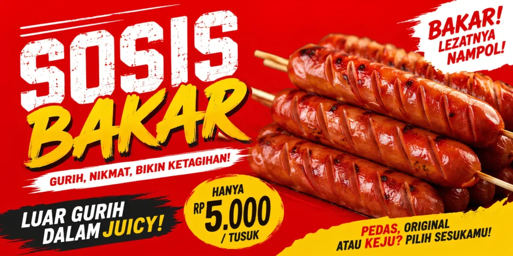 Contoh Banner Makanan Sosis Bakar - Ben Multimedia