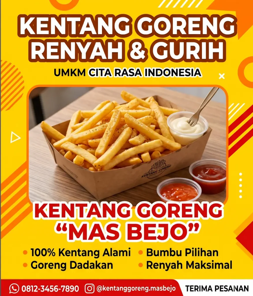 5 Contoh Banner Kentang Goreng Crispy, Spiral dan Varian Lainnya 4 Spanduk Kentang Crispy - Ben Multimedia