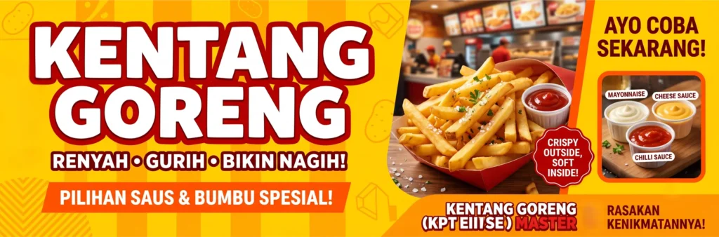 5 Contoh Banner Kentang Goreng Crispy, Spiral dan Varian Lainnya 6 Banner Kentang Goreng Crispy - Ben Multimedia