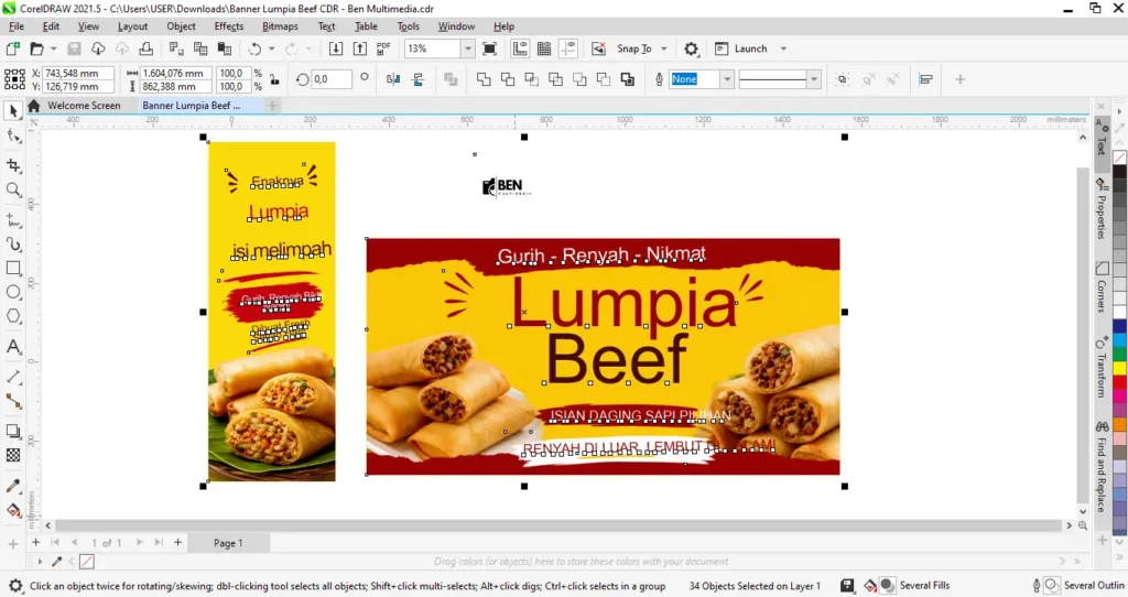 Banner Lumpia Beef CDR - Ben Multimedia