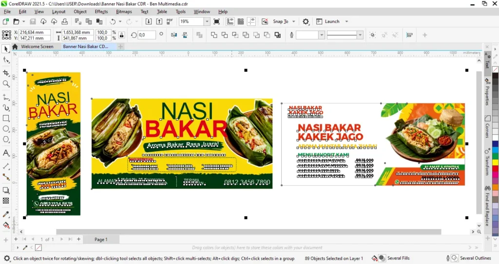 Banner Nasi Bakar CDR - Ben Multimedia