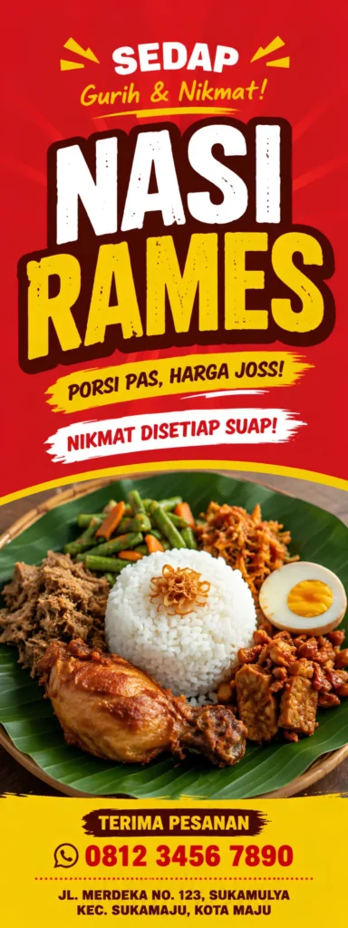 Standing Banner Nasi Rames - Ben Multimedia