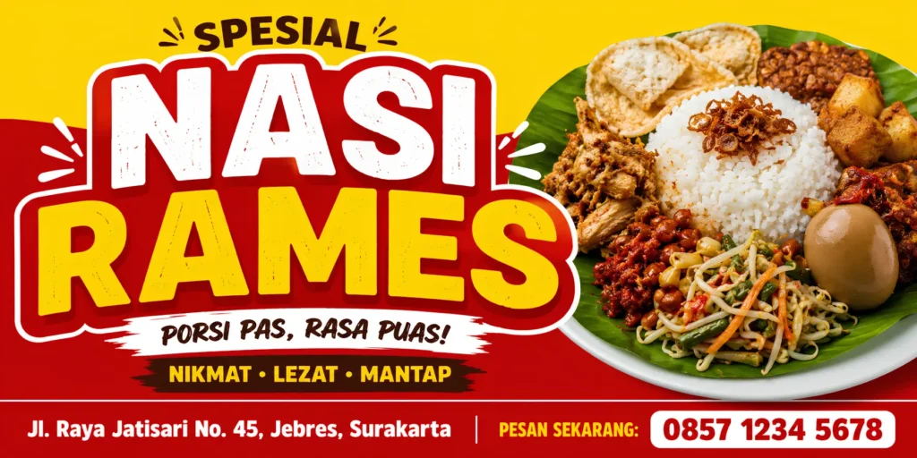 Contoh Banner Nasi Rames - Ben Multimedia