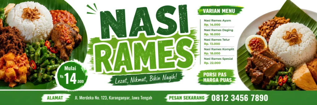 Spanduk Nasi Rames - Ben Multimedia