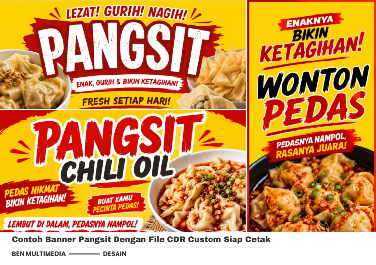 3 Contoh Banner Pangsit Dengan File CDR Custom Siap Cetak