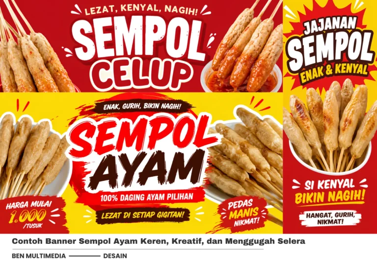 4 Banner Sempol Ayam Keren untuk Gerobak dan Kedai
