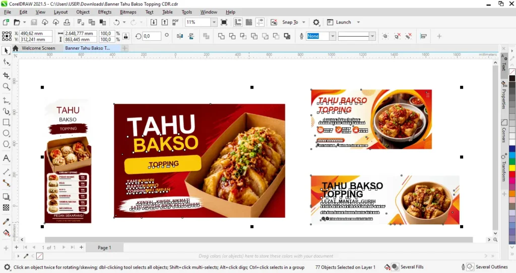 Banner Tahu Bakso Topping CDR - Ben Multimedia