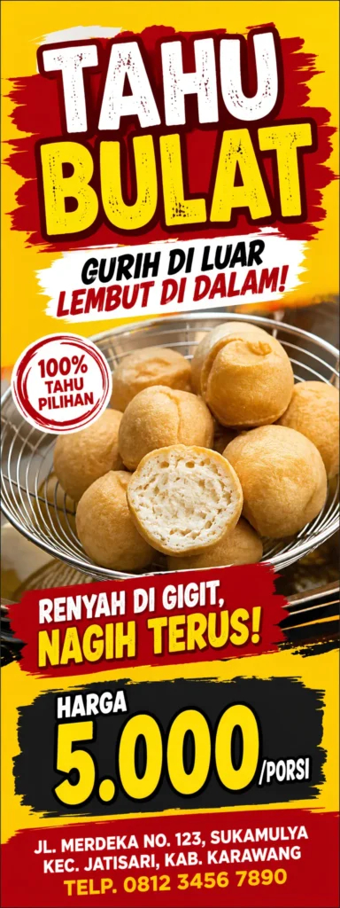 Standing Banner Tahu Bulat - Ben Multimedia