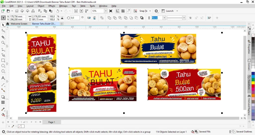 Banner Tahu Bulat CDR - Ben Multimedia