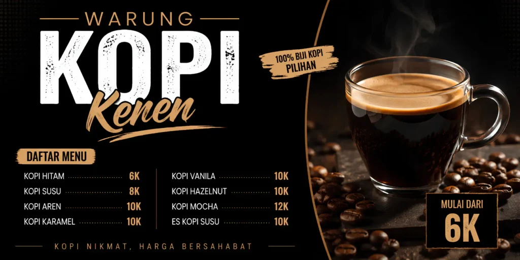 Spanduk Warung Kopi Kekinian - Ben Multimedia