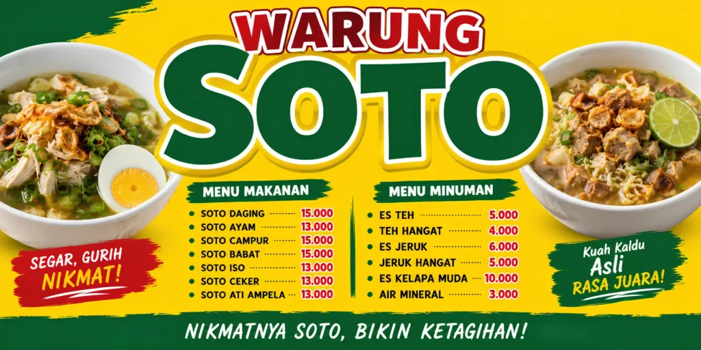 Contoh Spanduk Warung Makan Soto - Ben Multimedia