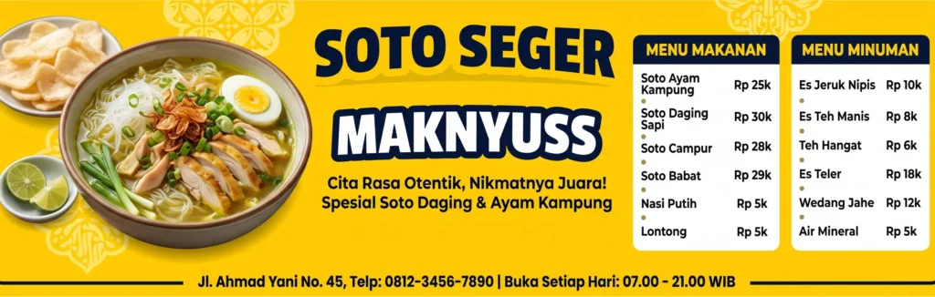 Contoh Banner Warung Soto - Ben Multimedia