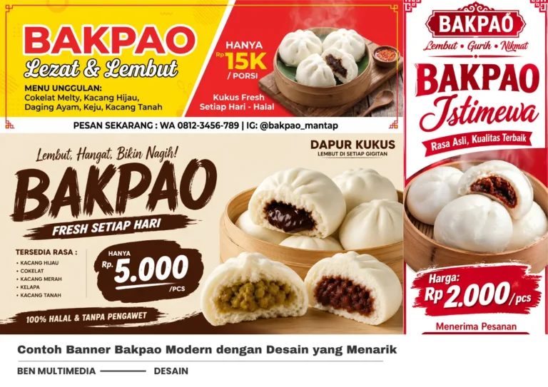 4 Contoh Banner Bakpao Terbaru yang Menarik untuk Jualan
