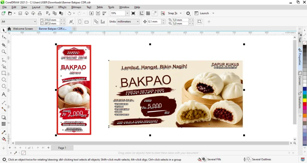 4 Contoh Banner Bakpao Terbaru yang Menarik untuk Jualan 6 Banner Bakpao CDR - Ben Multimedia