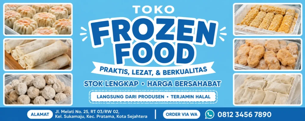 Contoh Banner Frozen Food untuk Toko Sampai Usaha Bakaran 4 Banner Bakaran Frozen Food - Ben Multimedia