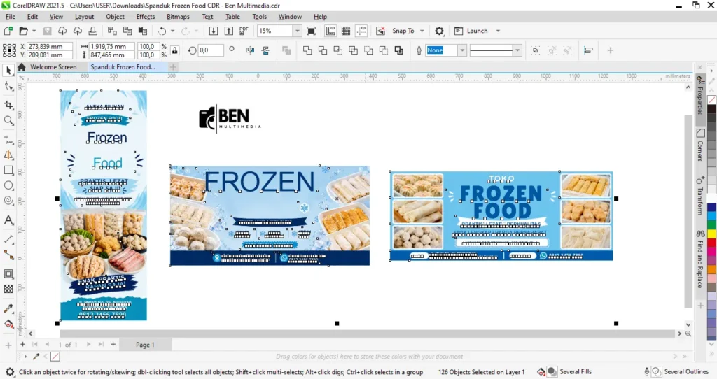 Contoh Banner Frozen Food untuk Toko Sampai Usaha Bakaran 5 Spanduk Frozen Food CDR - Ben Multimedia