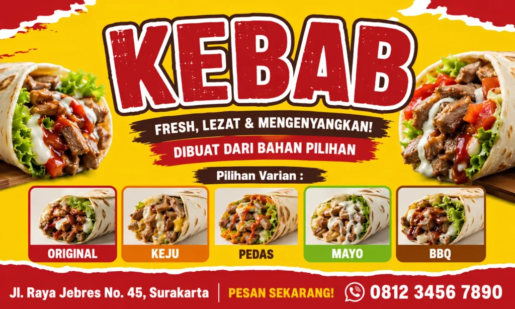 Spanduk Kebab 5000 - Ben Multimedia