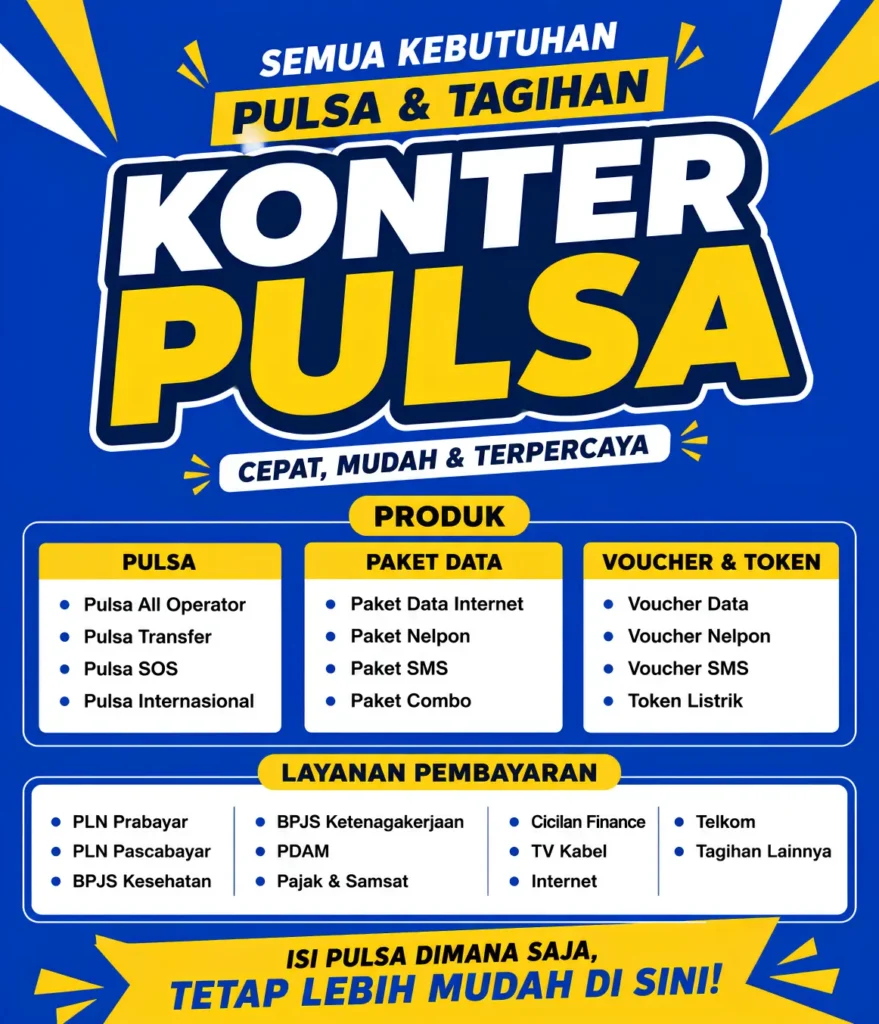 Banner Konter HP Berdiri - Ben Multimedia