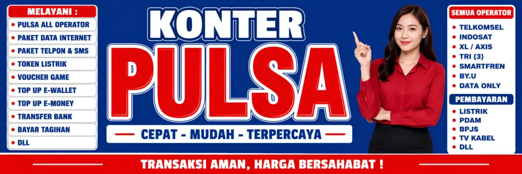 Desain Banner Konter Pulsa - Ben Multimedia