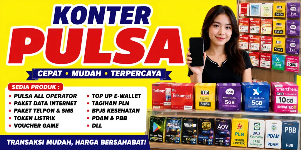 Spanduk Konter Pulsa Terbaru - Ben Multimedia