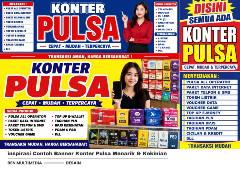 5 Contoh Banner Konter Pulsa dengan File CDR Siap Cetak