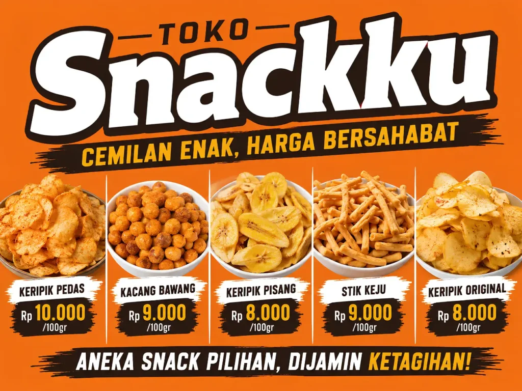 Contoh Spanduk Toko Snack - Ben Multimedia