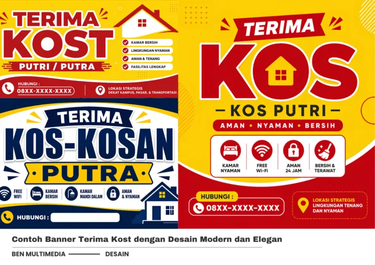 4 Contoh Banner Terima Kost Kekinian Kos Putra dan Putri