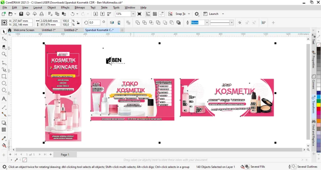 Spanduk Kosmetik CDR - Ben Multimedia