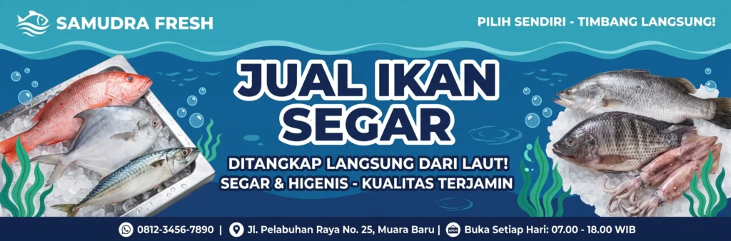 4 Contoh Spanduk Jual Ikan Segar untuk Toko dan Pasar 2 Banner Jual Ikan Segar - Ben Multimedia