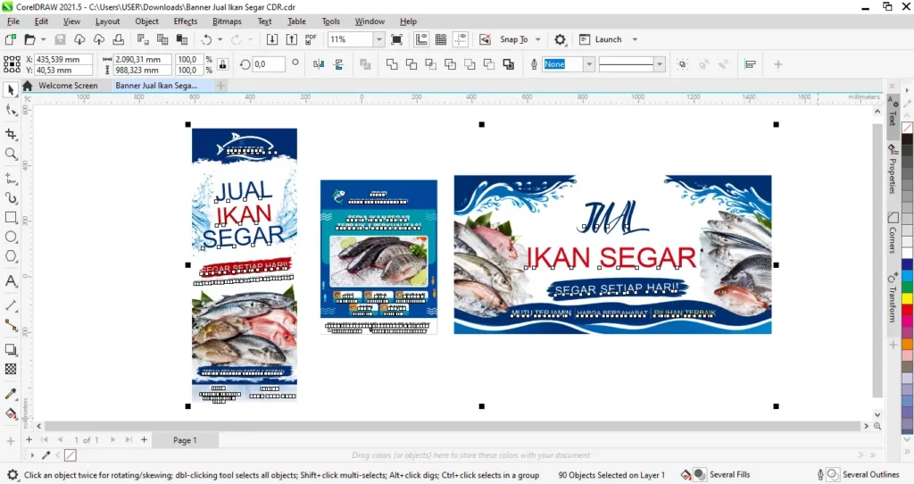 4 Contoh Spanduk Jual Ikan Segar untuk Toko dan Pasar 6 Banner Jual Ikan Segar CDR - Ben Multimedia
