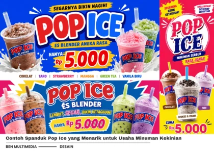Contoh Spanduk Pop Ice yang Menarik