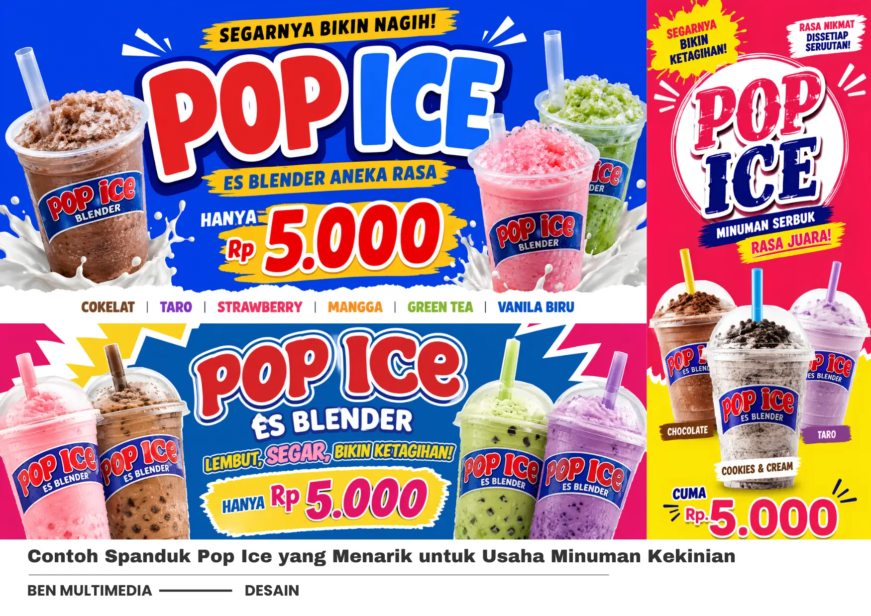Contoh Spanduk Pop Ice yang Menarik