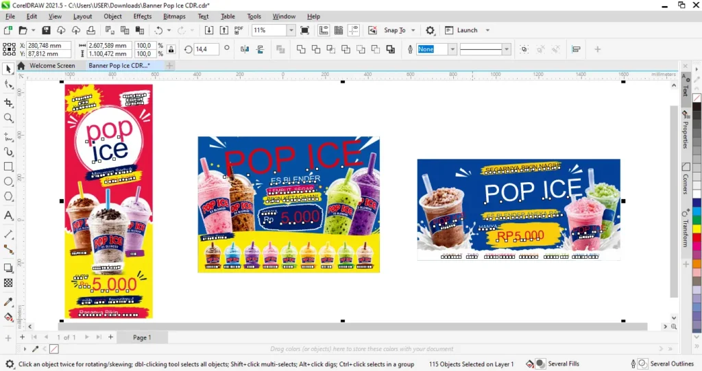 Spanduk Pop Ice CDR - Ben Multimedia