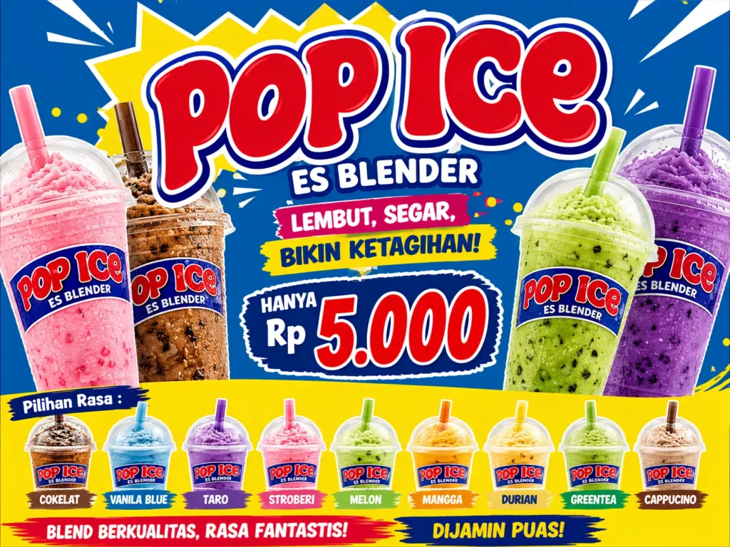 Banner Pop Ice Varian Rasa - Ben Multimedia