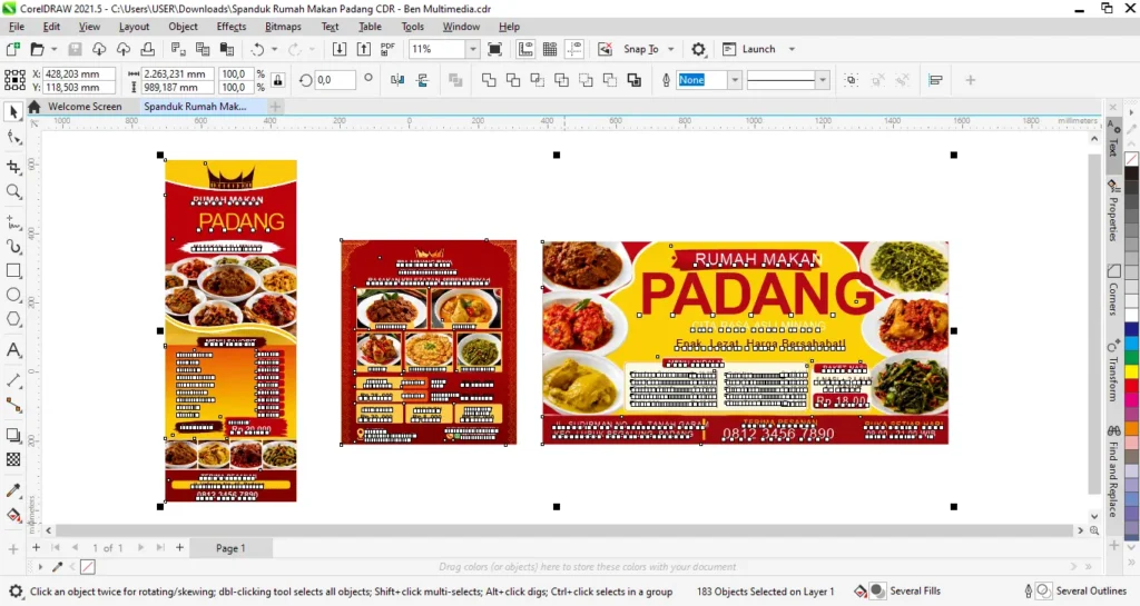 Banner Rumah Makan Padang CDR - Ben Multimedia
