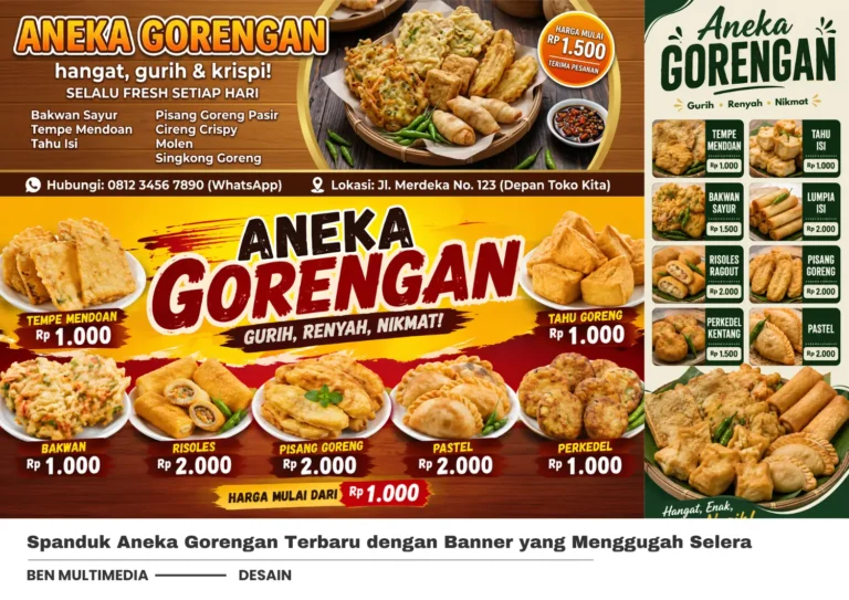 4 Spanduk Aneka Gorengan yang Bikin Dagangan Lebih Menarik