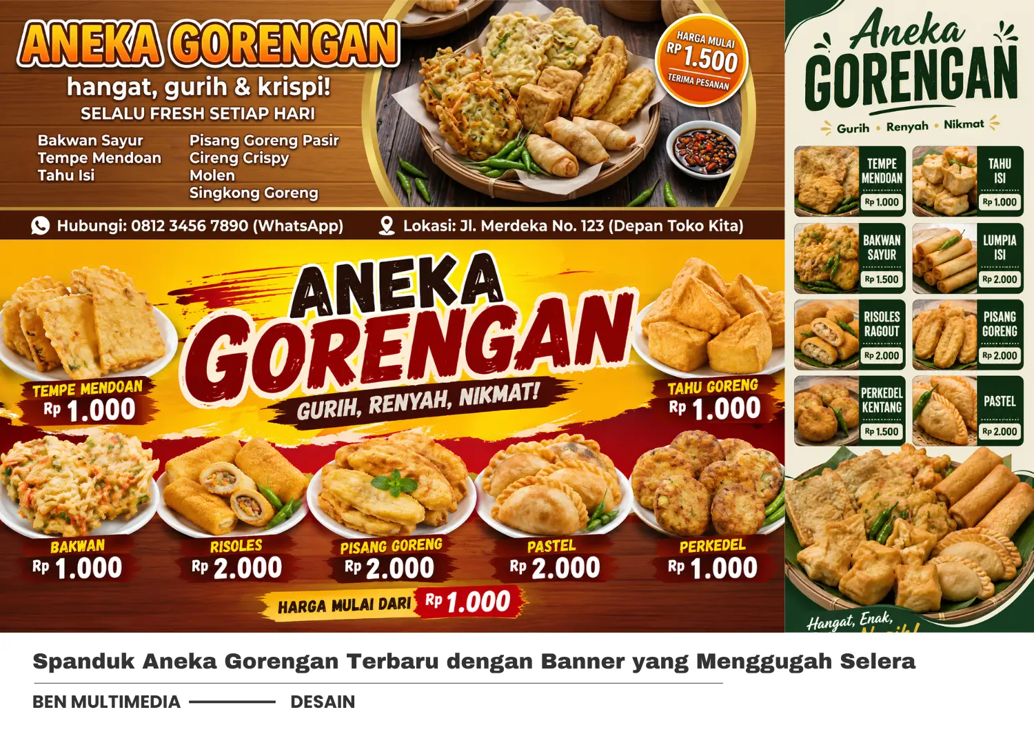 4 Spanduk Aneka Gorengan yang Bikin Dagangan Lebih Menarik 1 Spanduk Aneka Gorengan