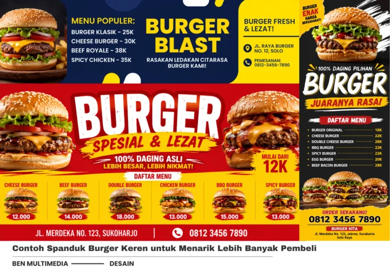 3 Contoh Spanduk Burger Keren untuk Promosi Jualan