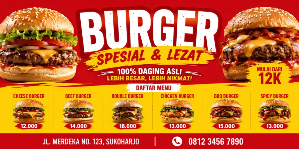 Banner Kedai Burger - Ben Multimedia